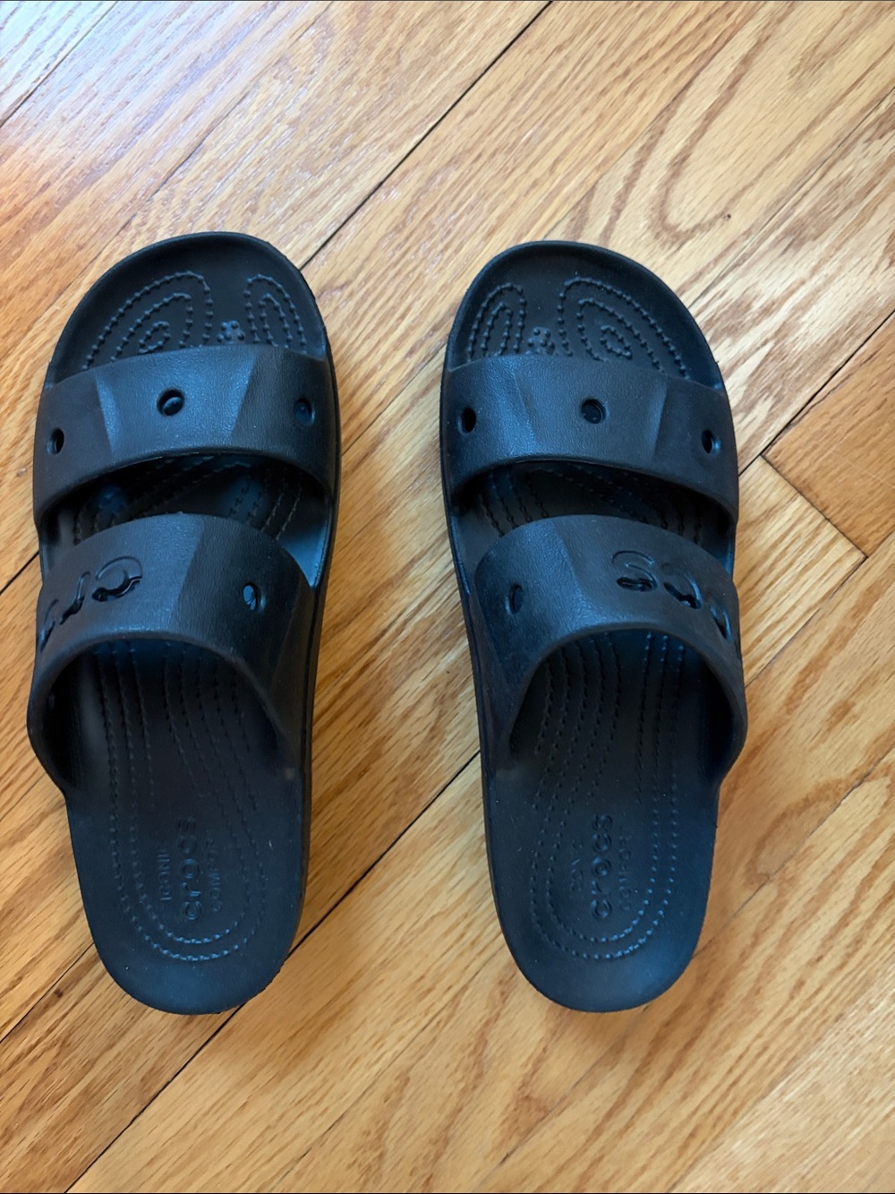CROCS NWOT Black Dual-Strap Slide Sandals